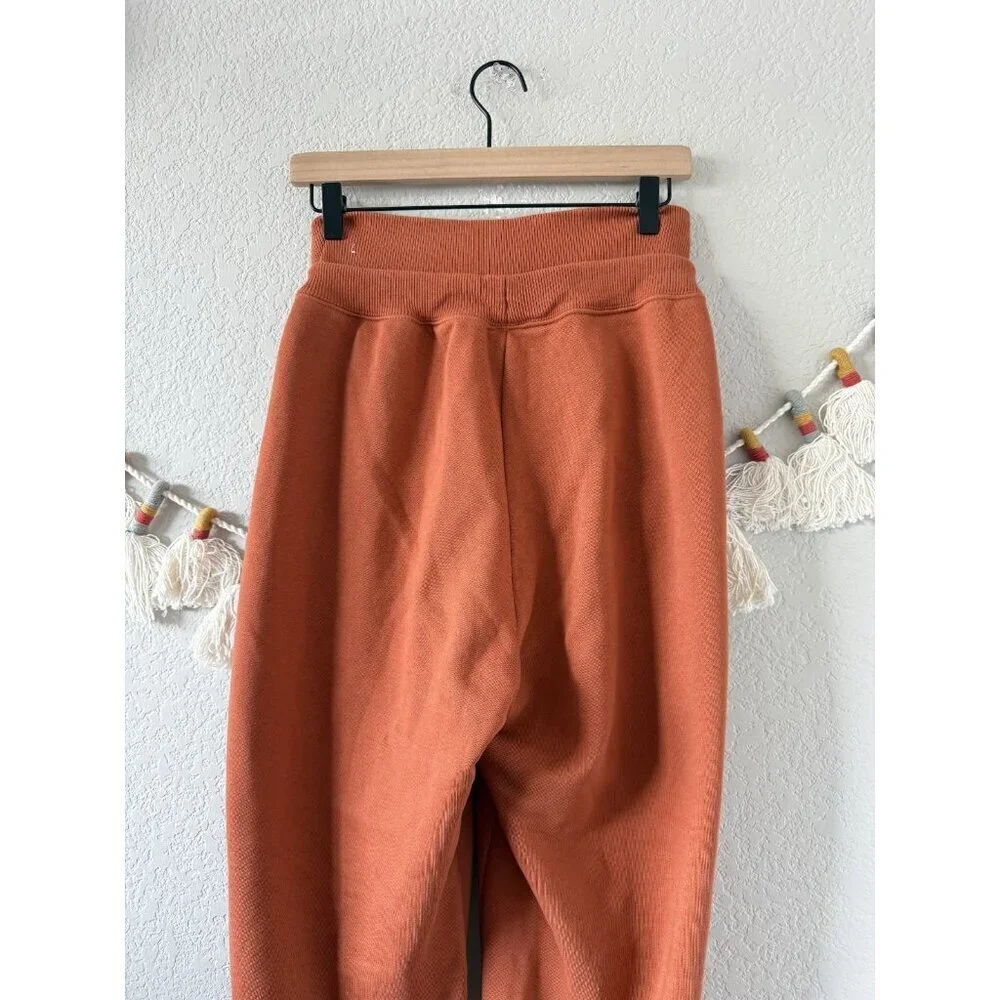 Nike Sportswear Swoosh High Rise Fleece Joggers Orange Baggy Loungewear Sporty M